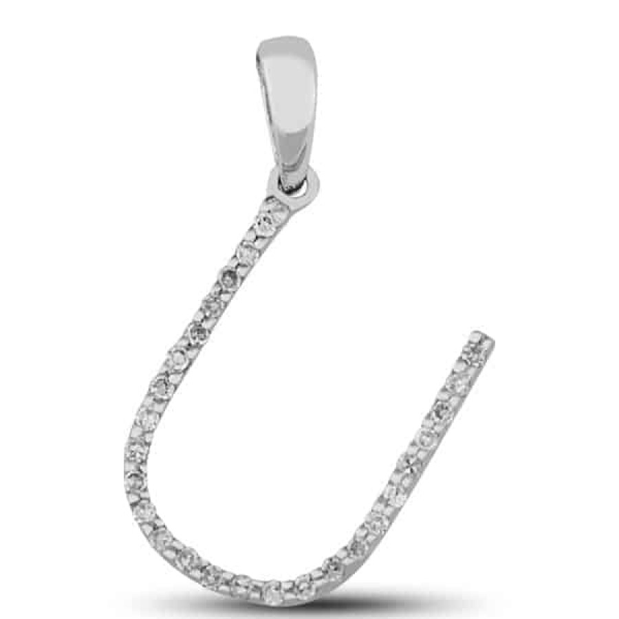 Fine Jewelry Specials The Jewelry Exchange | Diamond Prong Set Initial "U" Pendant In 14K Gold