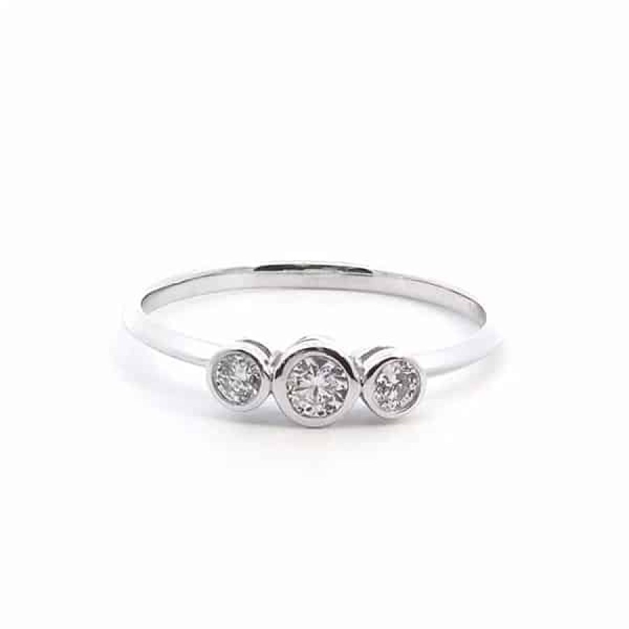 Diamond Bands The Jewelry Exchange | Three Stone Diamond Ring 1/5 Ct