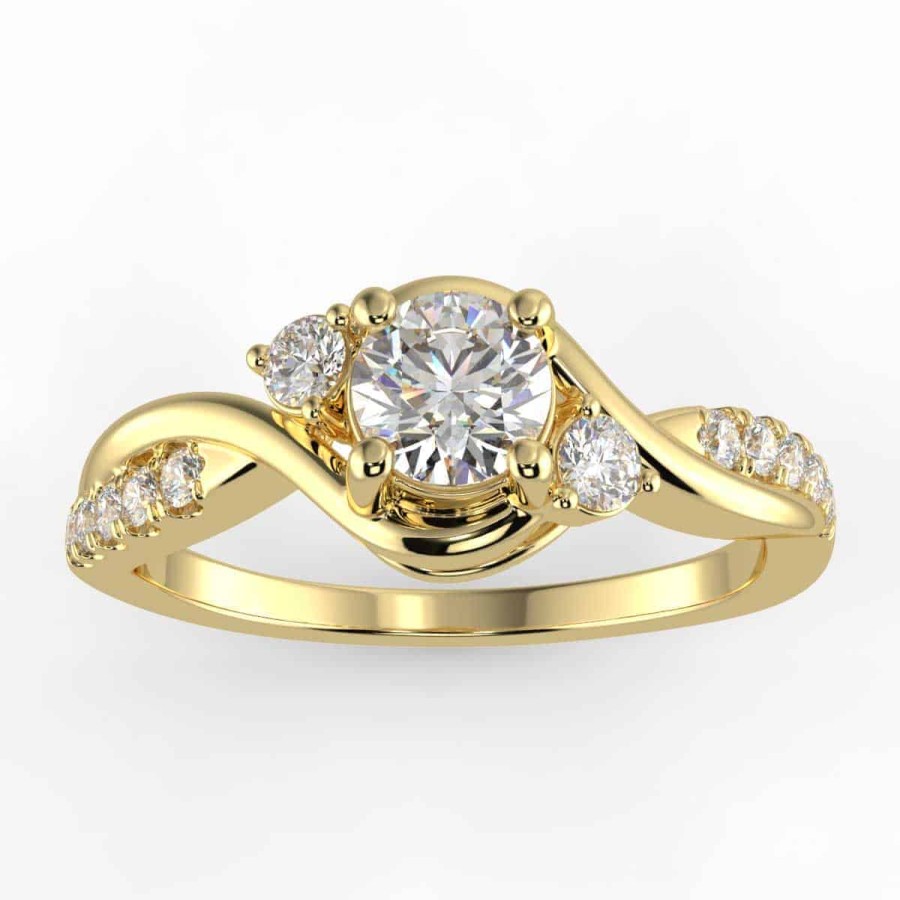 Diamond Bands The Jewelry Exchange | Three Stone Halo Diamond Ring 9/10 Ct