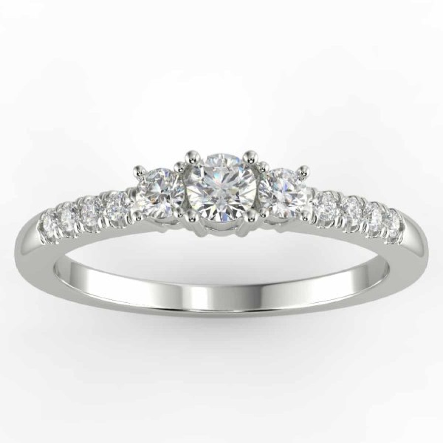 Diamond Bands The Jewelry Exchange | 3-Stone Diamond Ring 1/5 Ct