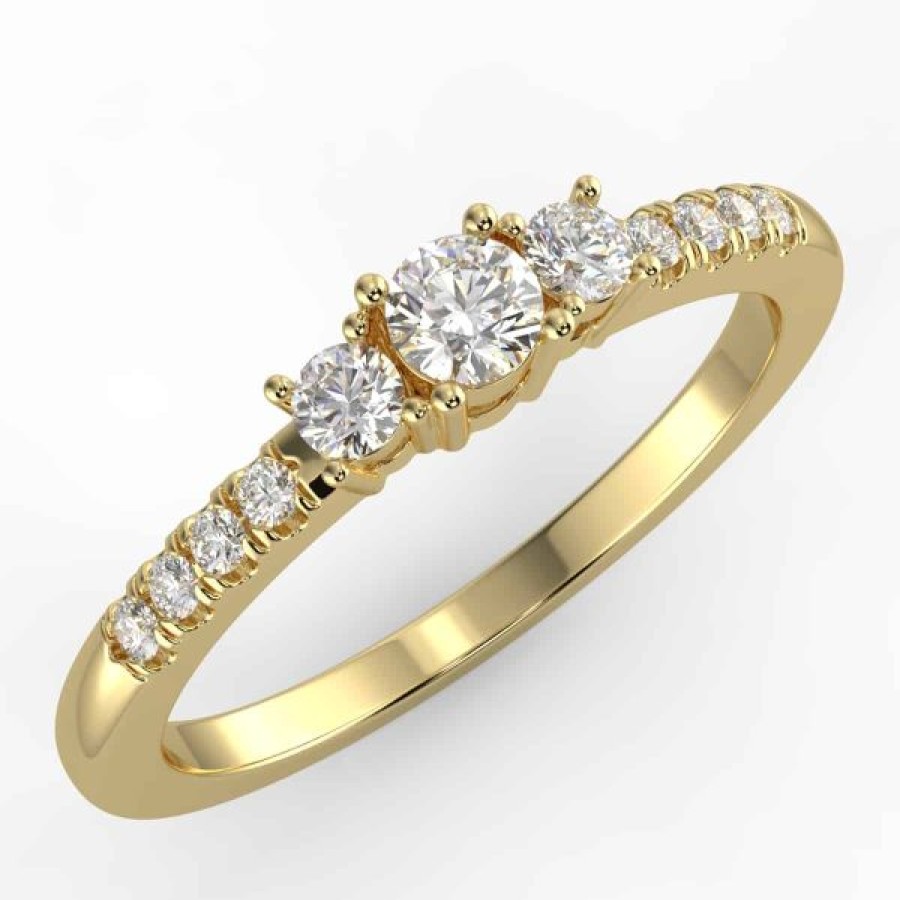 Diamond Bands The Jewelry Exchange | 3-Stone Diamond Ring 1/5 Ct