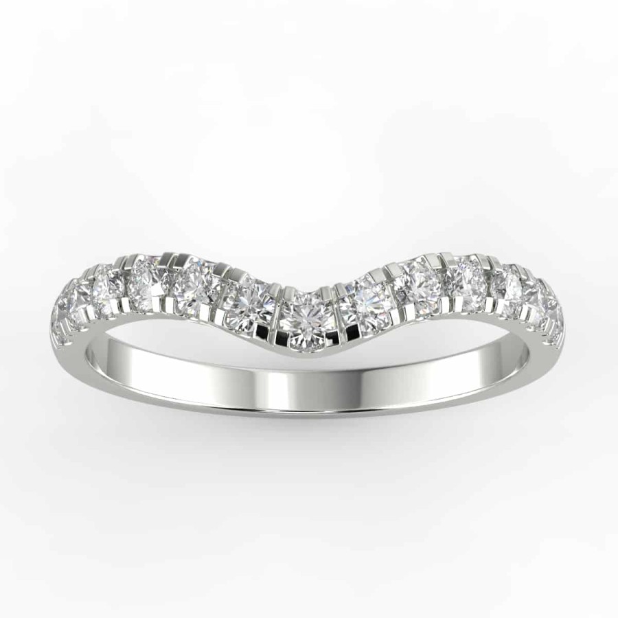 Diamond Bands The Jewelry Exchange | 1/3Ct Diamond Curved Anniversary Band