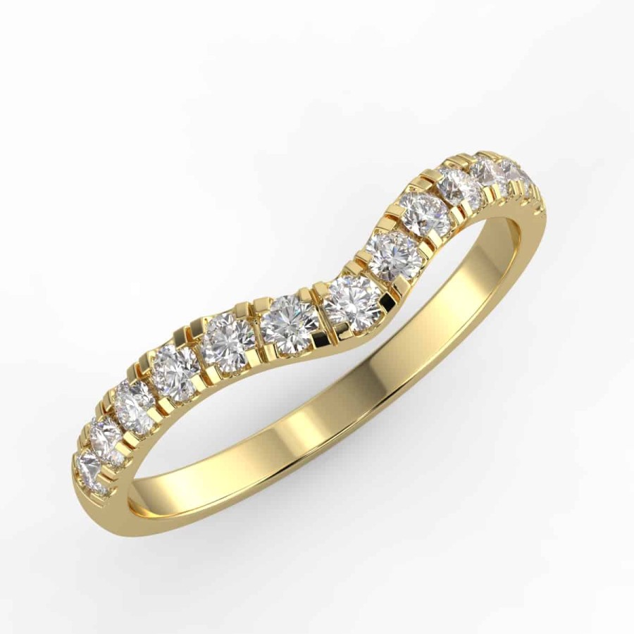 Diamond Bands The Jewelry Exchange | 1/3Ct Diamond Curved Anniversary Band