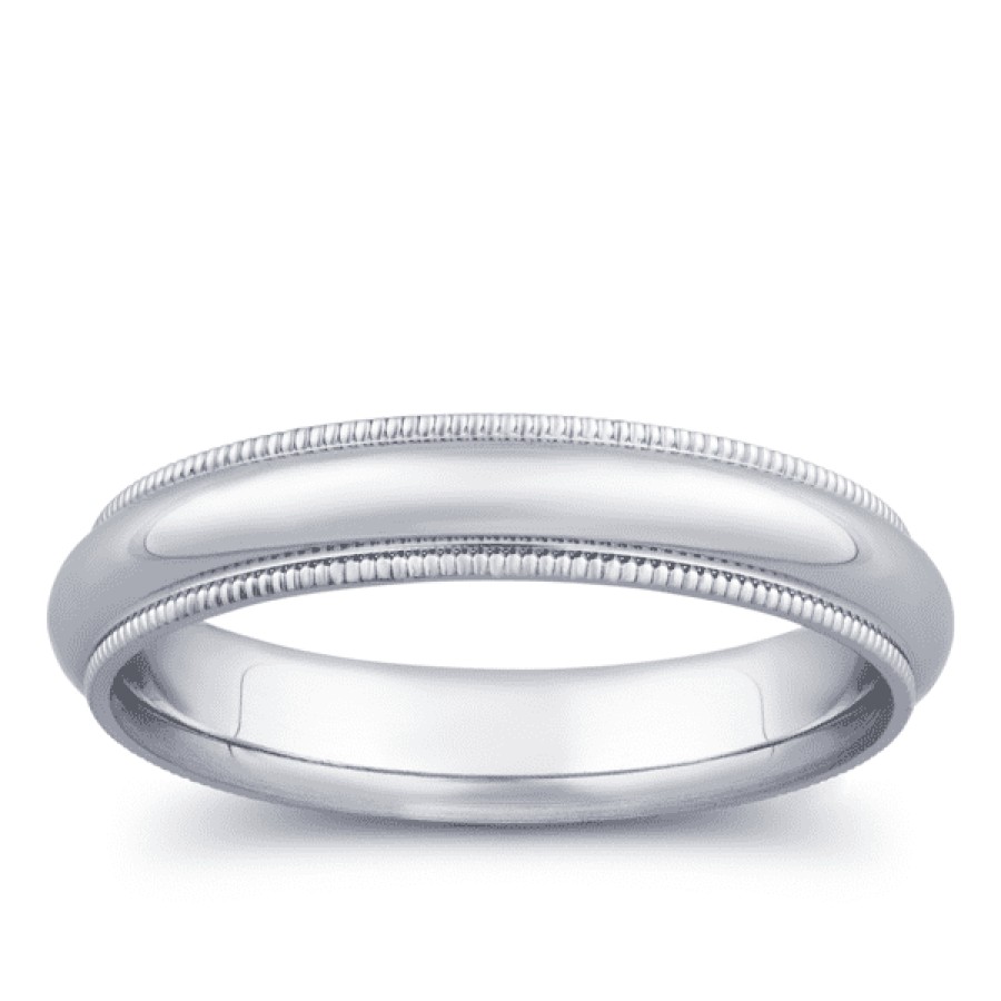 Diamond Bands The Jewelry Exchange | 4Mm Milgrain Gold Band