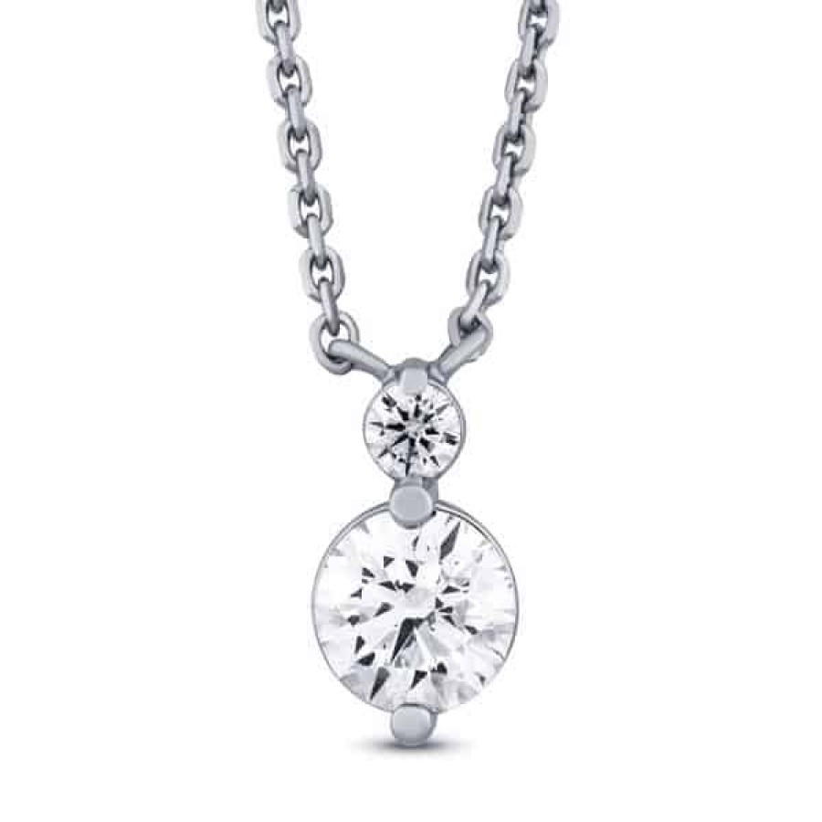 Necklaces And Gold Chains For Women The Jewelry Exchange | 1/2 Carat Diamond Two Stone Pendant In 10K Gold