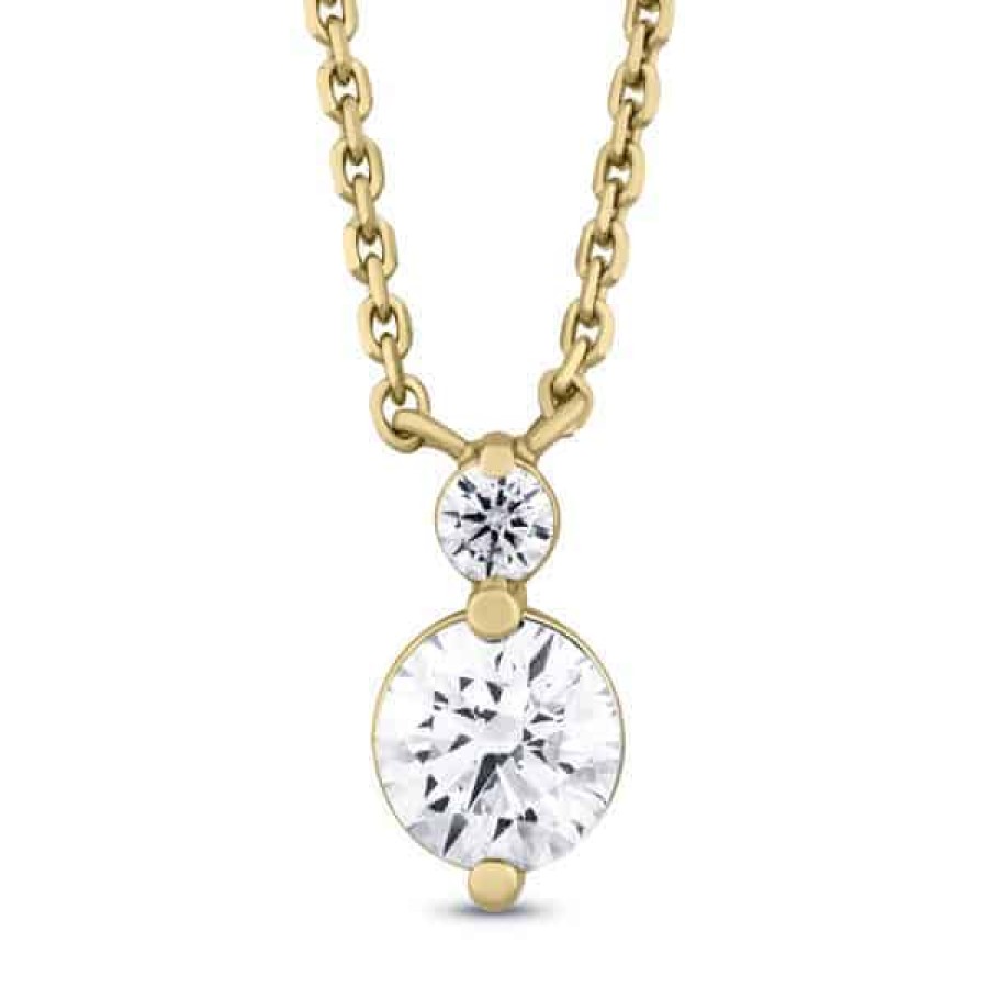 Necklaces And Gold Chains For Women The Jewelry Exchange | 1/2 Carat Diamond Two Stone Pendant In 10K Gold