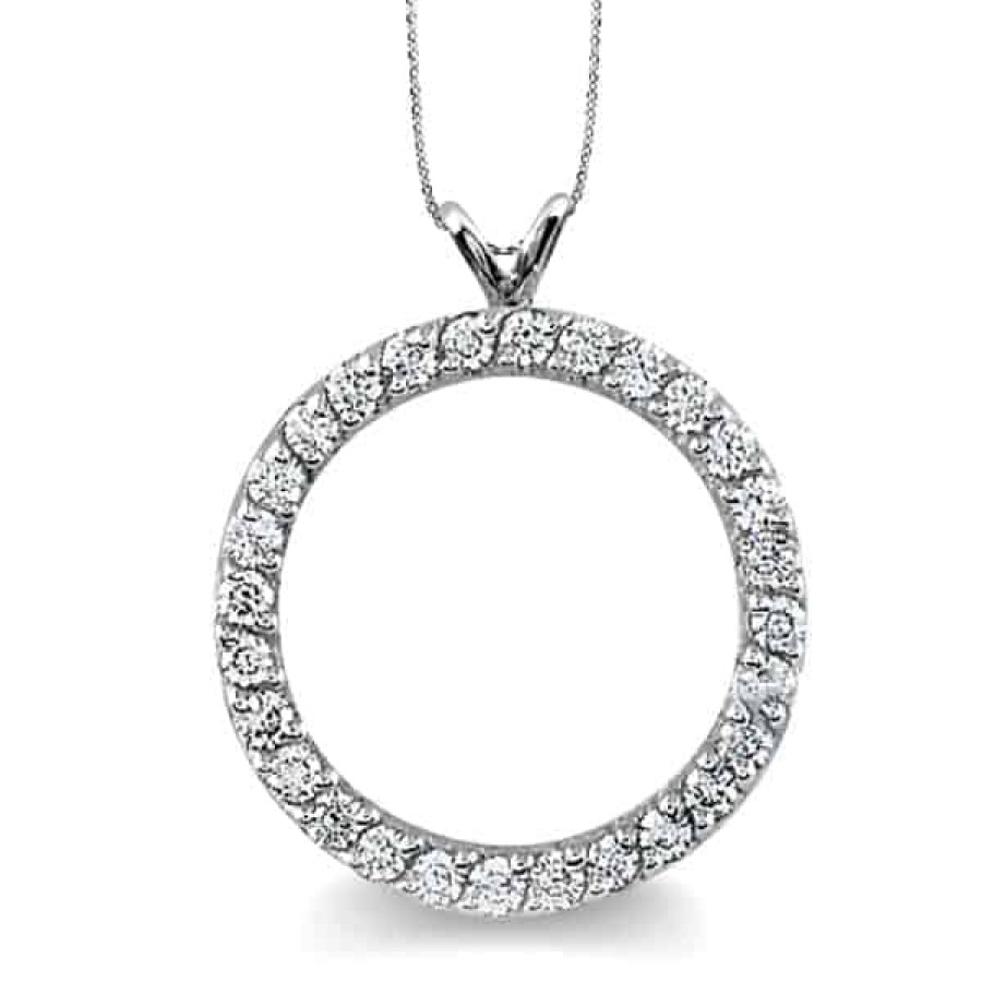 Necklaces And Gold Chains For Women The Jewelry Exchange | 1/4 Carat Diamond Circle Pendant In Silver