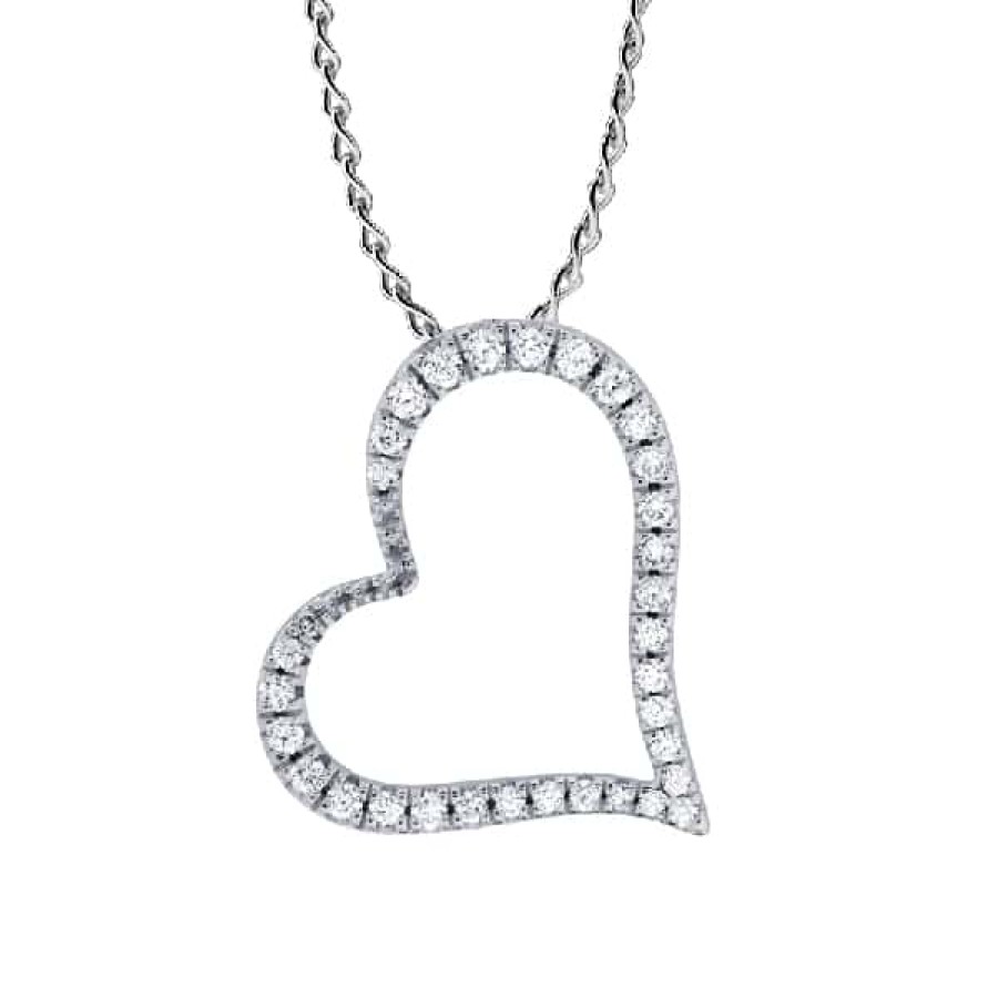 Necklaces And Gold Chains For Women The Jewelry Exchange | Diamond Heart Pendant In Silver