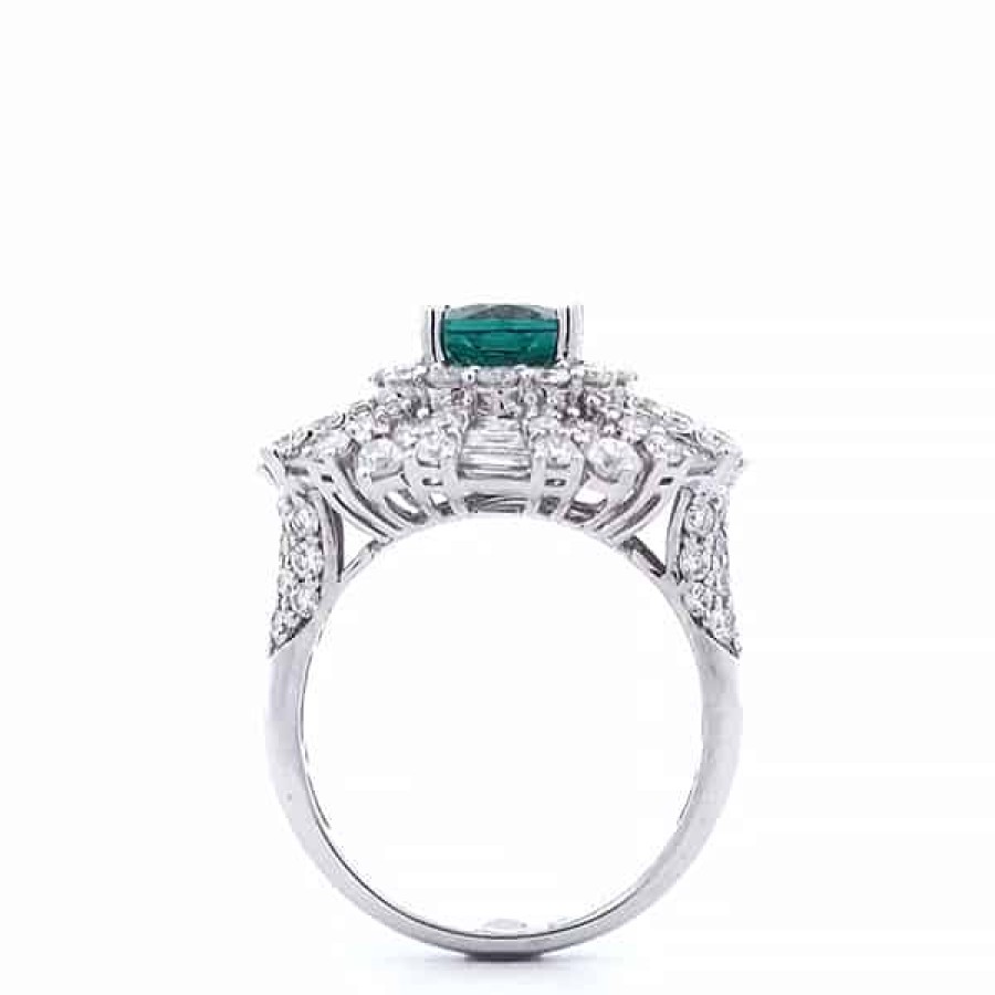 Gemstone Birthday Jewelry The Jewelry Exchange | Green Tourmaline 4 Carat Ring In 18K Gold White