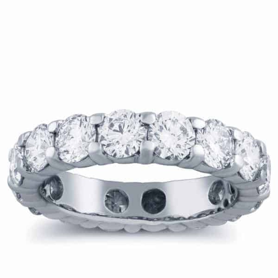 Diamond Bands The Jewelry Exchange | Light 4 Carat Diamond Eternity Band In 14K Gold