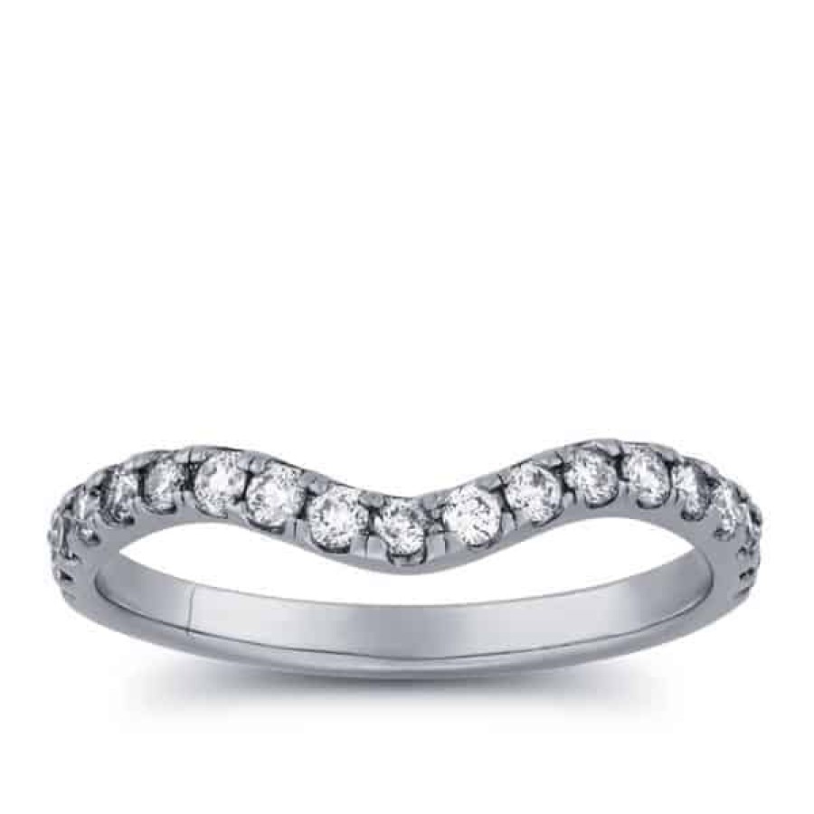 Diamond Bands The Jewelry Exchange | 1/3Ct Diamond Curved Anniversary Band