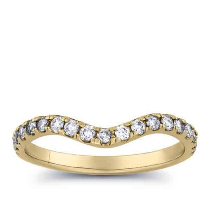 Diamond Bands The Jewelry Exchange | 1/3Ct Diamond Curved Anniversary Band