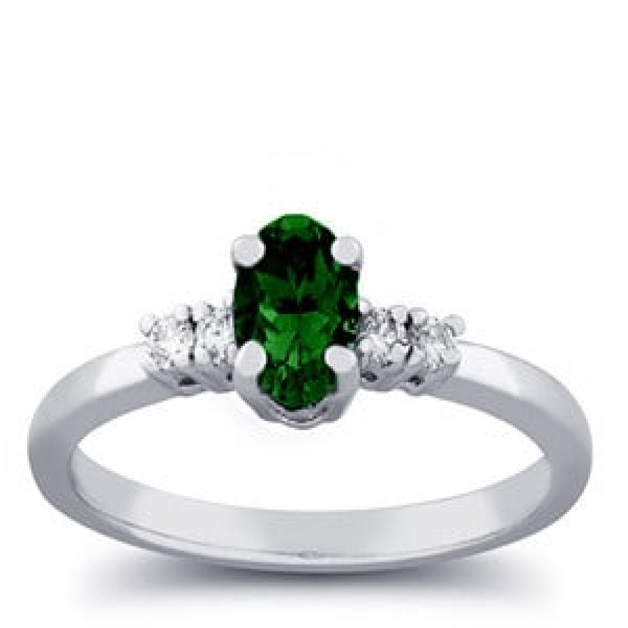 Gemstone Birthday Jewelry The Jewelry Exchange | 1/2Ct Diamond And Emerald Ring