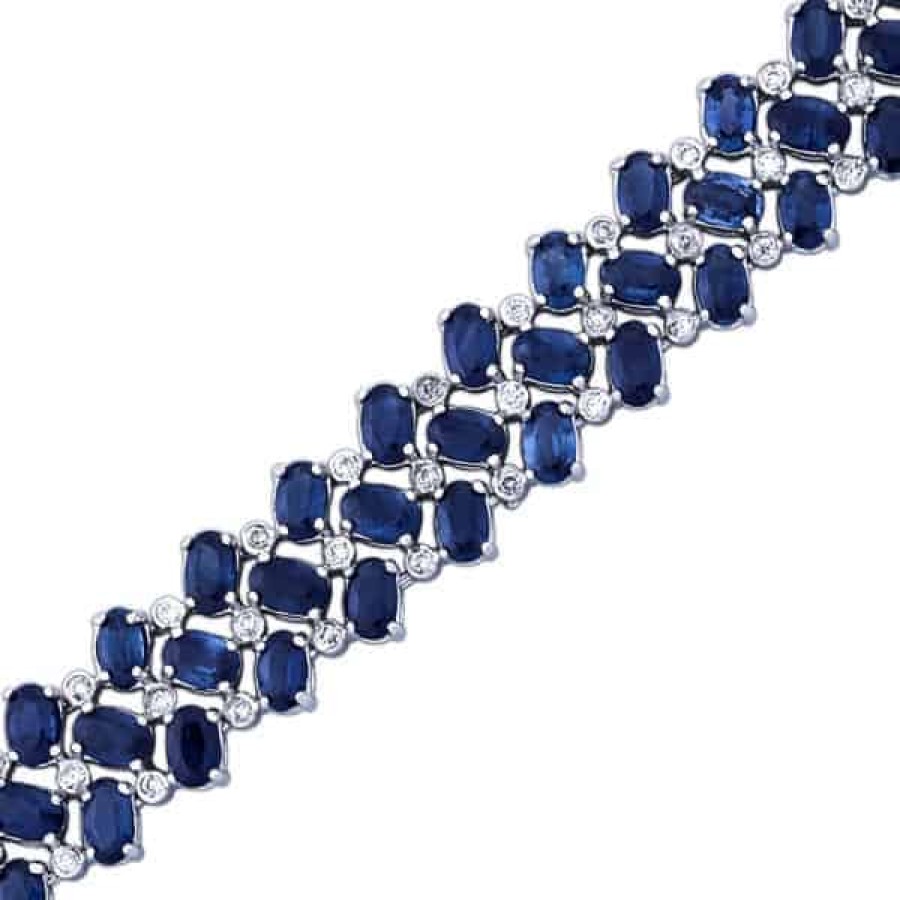 Diamond Bracelets For Sale The Jewelry Exchange | Sapphire & Diamond Bracelet (23 1/6 Ct)