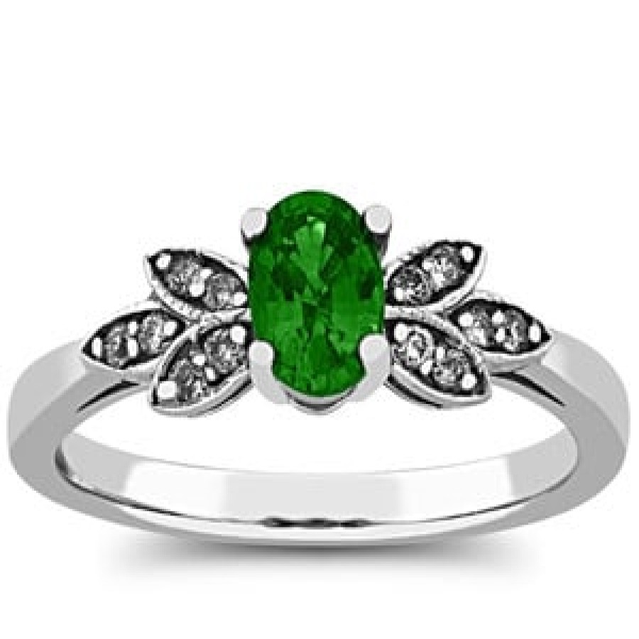 Gemstone Birthday Jewelry The Jewelry Exchange | Diamond - Emerald Ladies' Ring In Gold