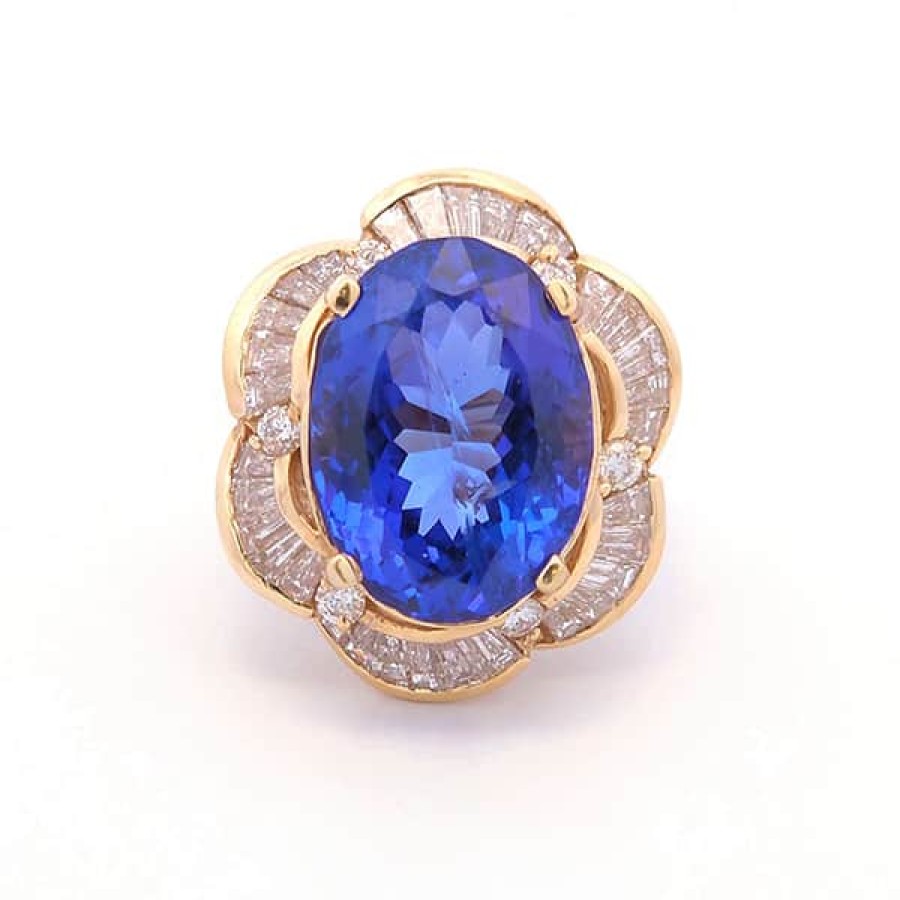 Gemstone Birthday Jewelry The Jewelry Exchange | 17 Carat Tanzanite Ring In 14K Gold Yellow