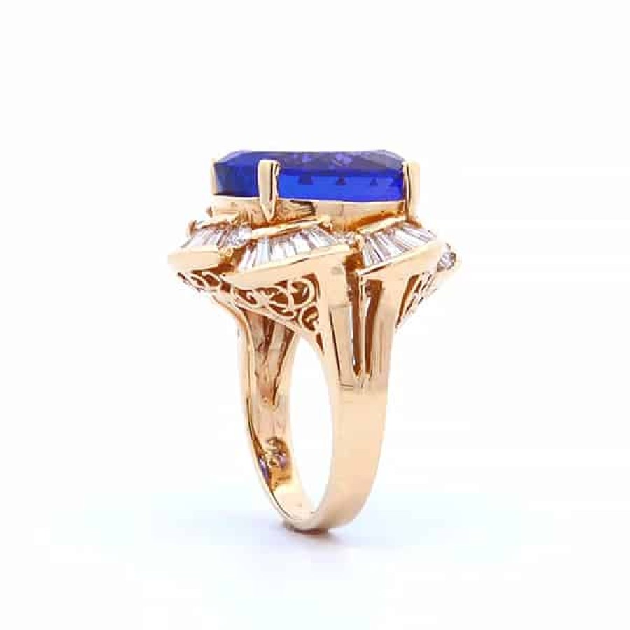 Gemstone Birthday Jewelry The Jewelry Exchange | 17 Carat Tanzanite Ring In 14K Gold Yellow