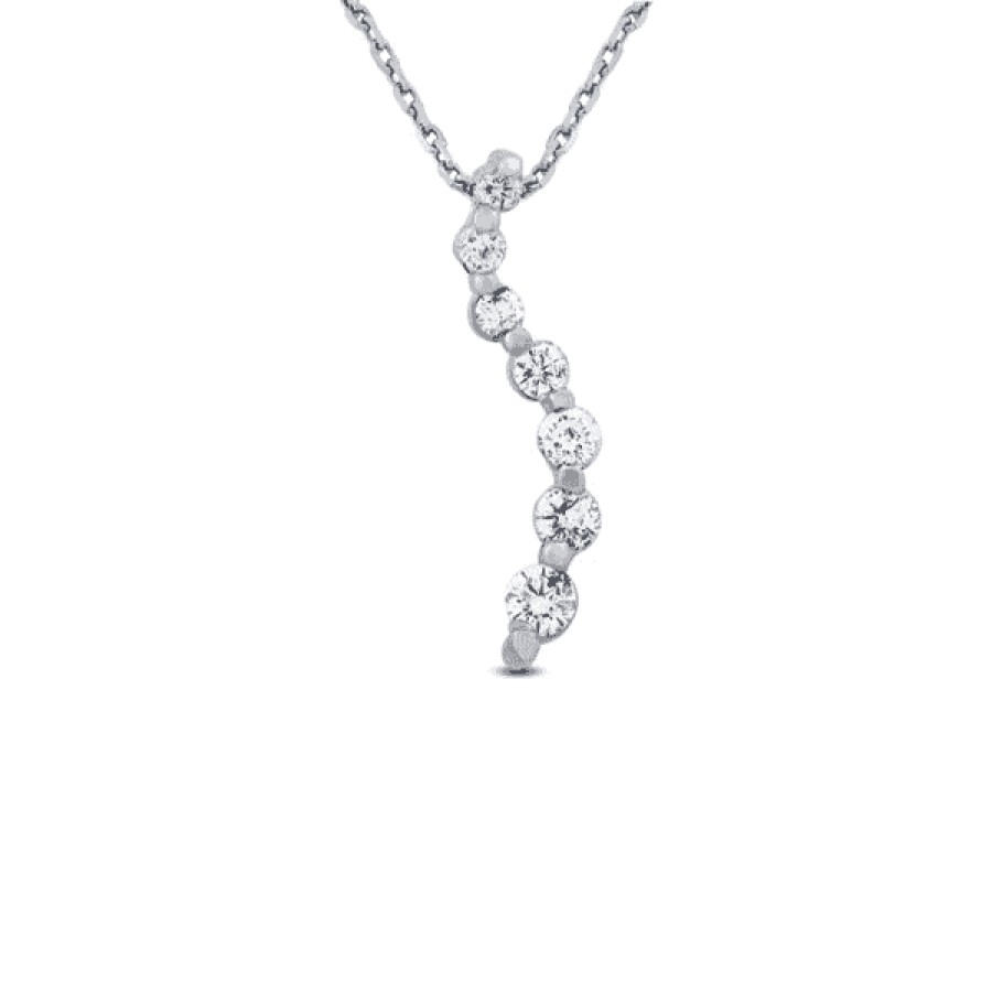 Necklaces And Gold Chains For Women The Jewelry Exchange | 1/3Ct Diamond Journey Pendant In Silver