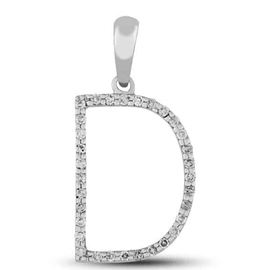 Fine Jewelry Specials The Jewelry Exchange | Diamond Prong Set Initial "D" Pendant In 14K Gold