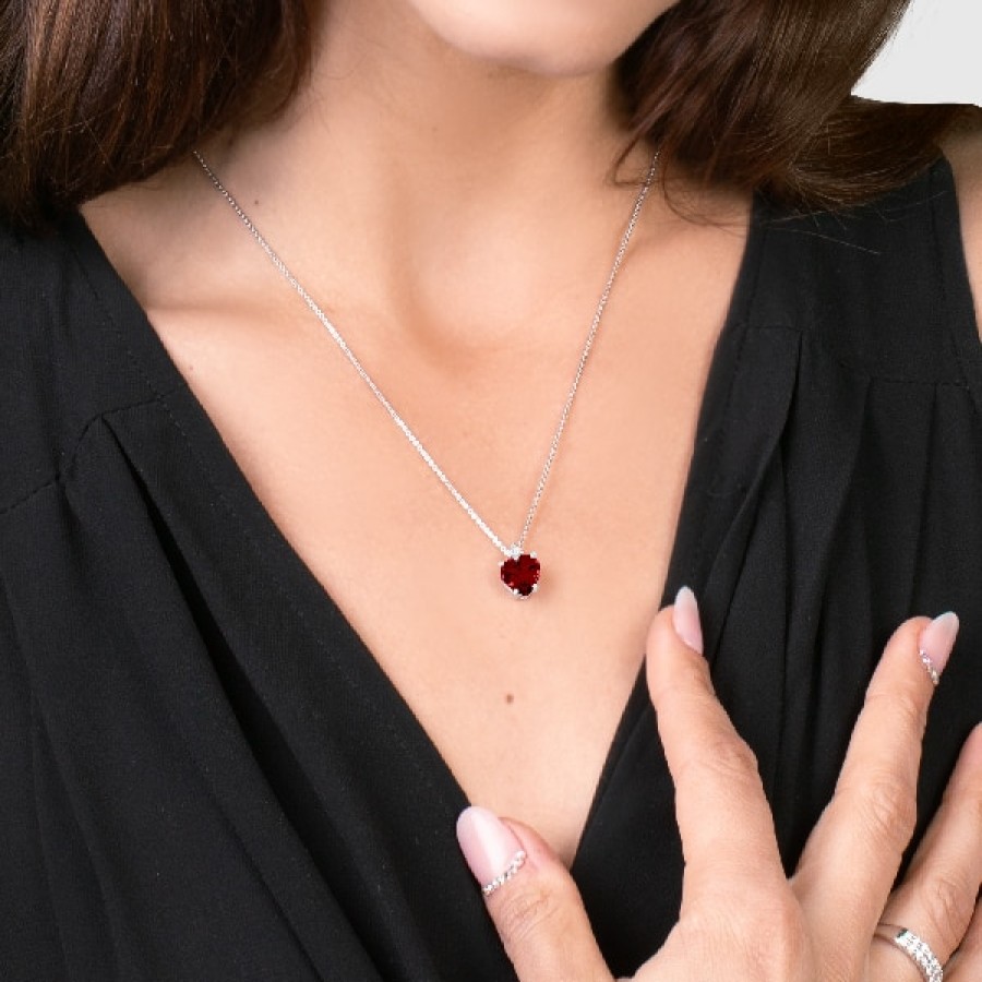 Gemstone Birthday Jewelry The Jewelry Exchange | 2Ct. Natural Diamond Heart Pendants