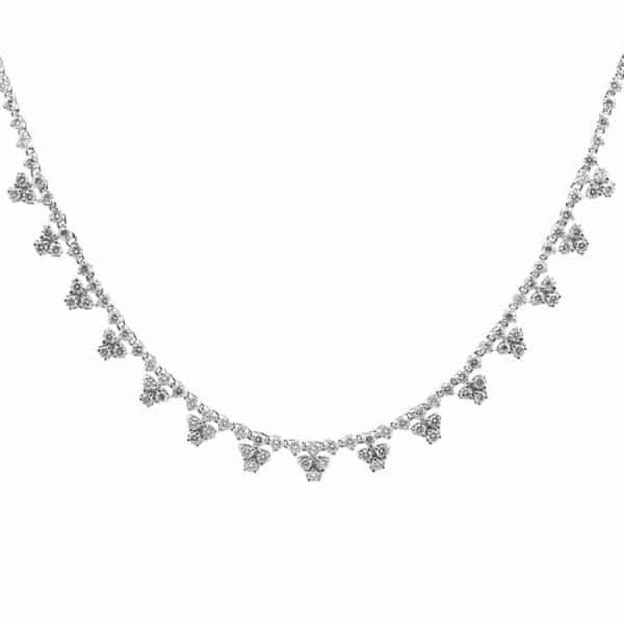 Necklaces And Gold Chains For Women The Jewelry Exchange | 15Ct Lab Diamond Tennis Necklace White