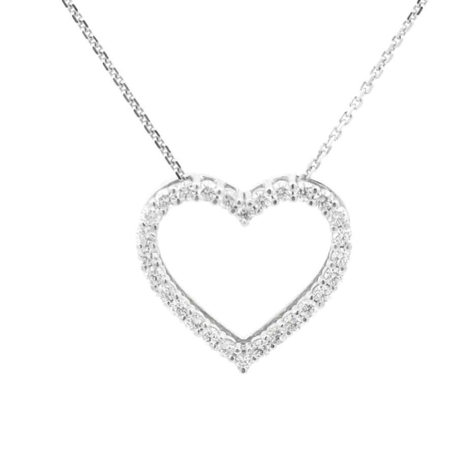 Necklaces And Gold Chains For Women The Jewelry Exchange | 1Cttw Double-Sided Lab Diamond Heart Large Pendant