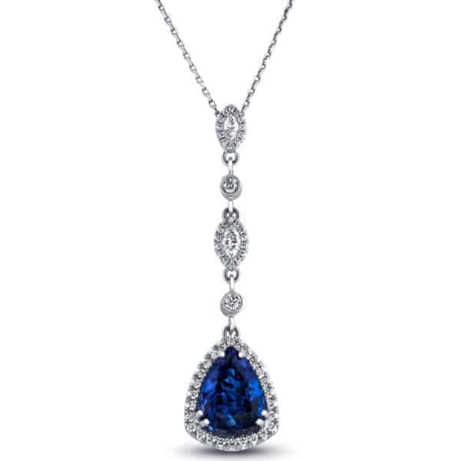 Necklaces And Gold Chains For Women The Jewelry Exchange | 11 Carat Tanzanite Pear Pendant In Gold