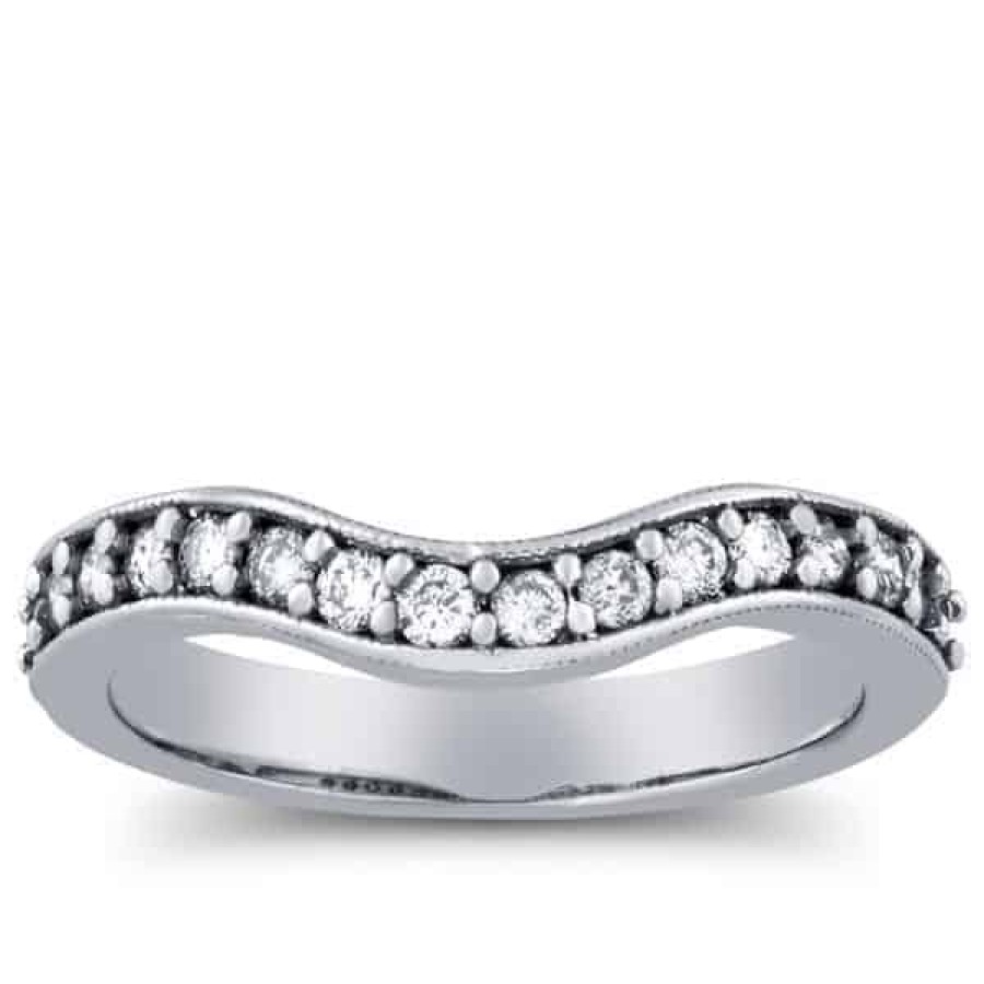 Diamond Bands The Jewelry Exchange | Diamond Curved Anniversary Band