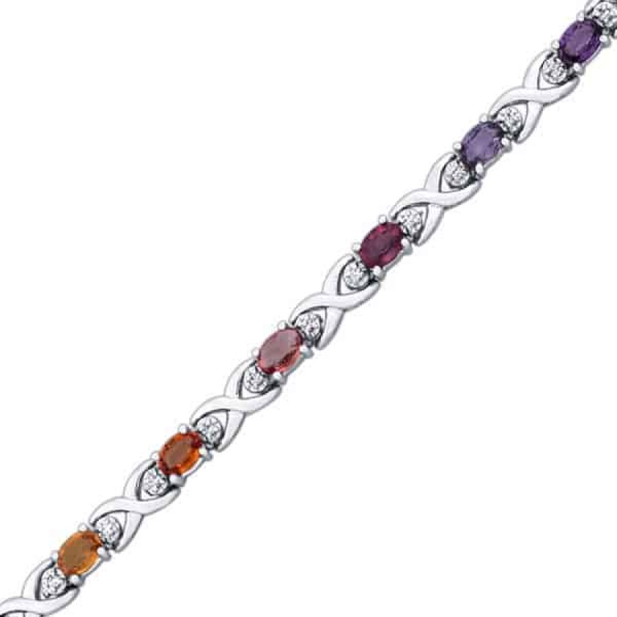 Diamond Bracelets For Sale The Jewelry Exchange | Sapphire & Diamond Tennis Bracelet (6 3/4 Ct)