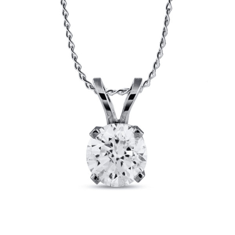 Necklaces And Gold Chains For Women The Jewelry Exchange | 1 Carat Standard Grade Diamond Solitaire Pendant In 14K Gold