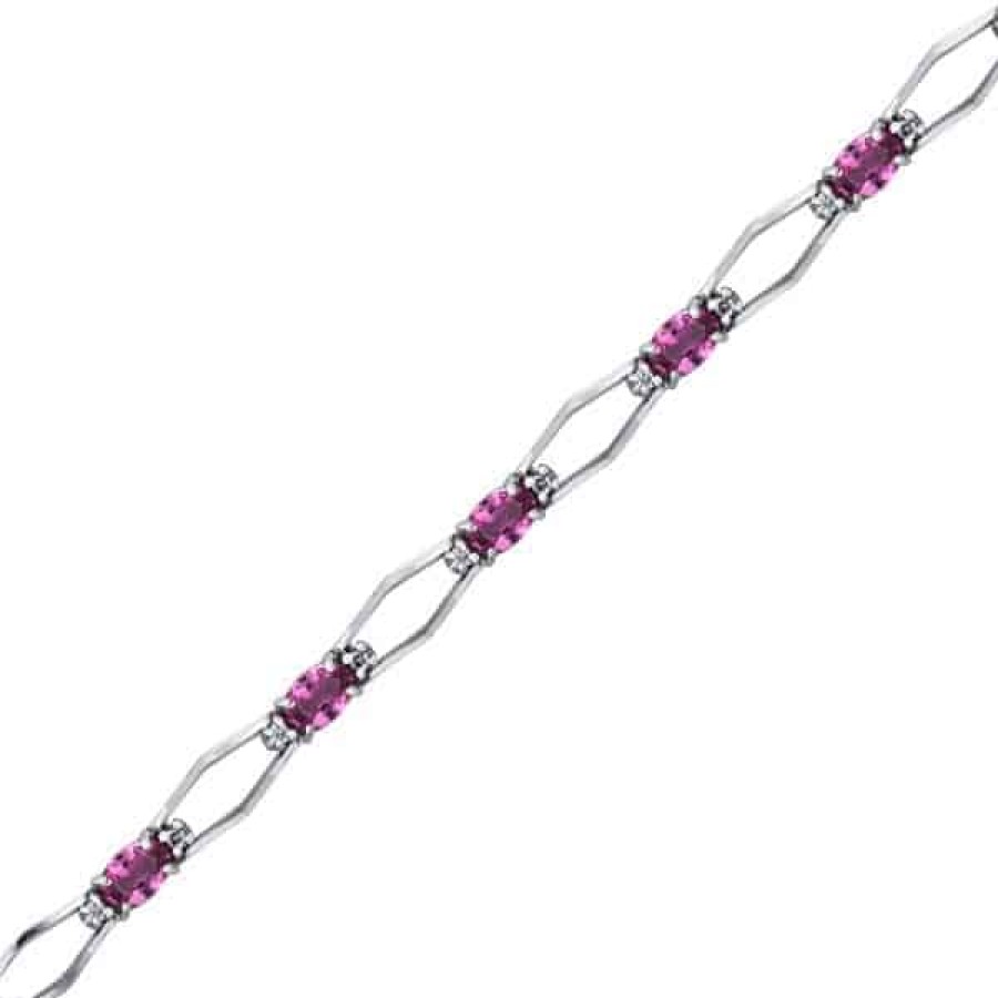 Diamond Bracelets For Sale The Jewelry Exchange | Pink Sapphire & Diamond Tennis Bracelet