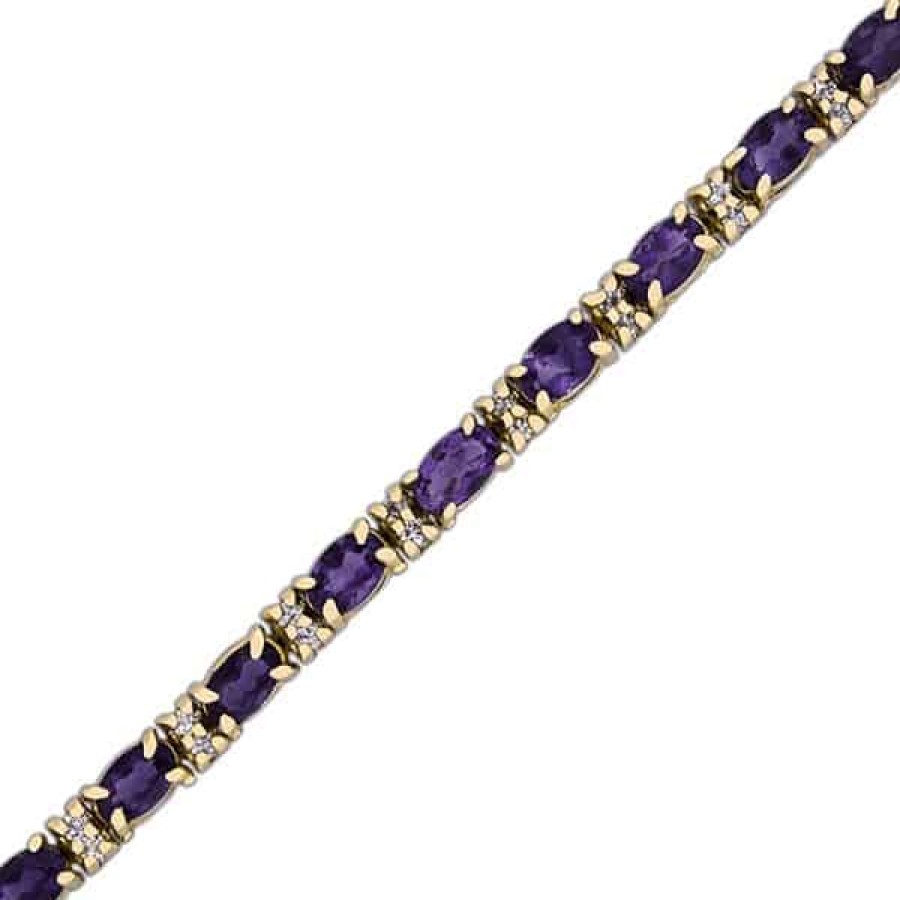 Diamond Bracelets For Sale The Jewelry Exchange | Amethyst & Diamond Tennis Bracelet (5 Ct)