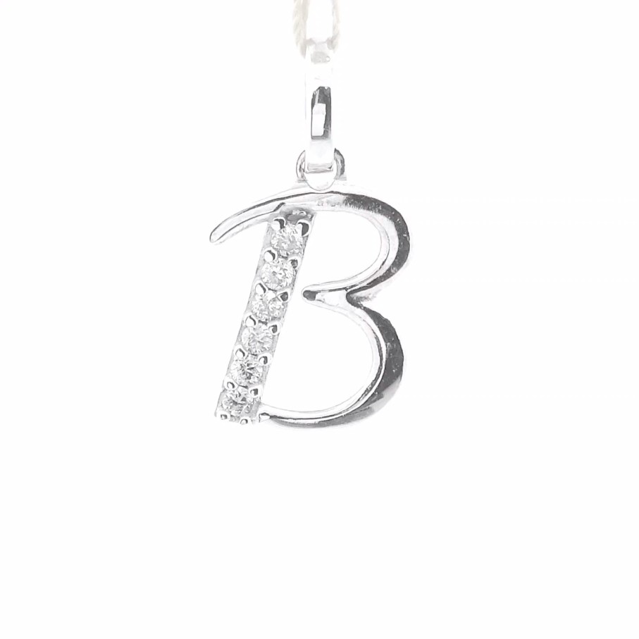 Fine Jewelry Specials The Jewelry Exchange | Lab Diamond Letter "B" Pendant