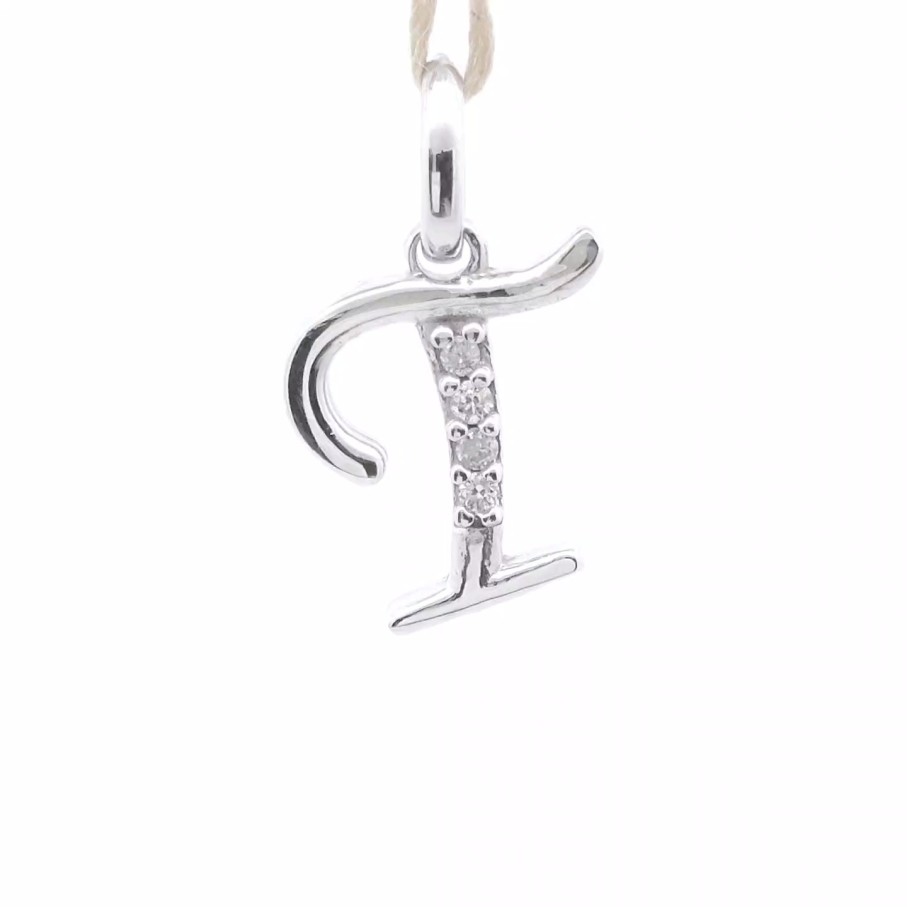 Fine Jewelry Specials The Jewelry Exchange | Lab Diamond Letter "T" Pendant