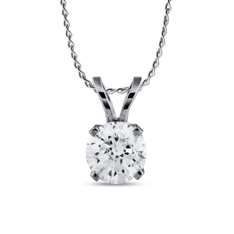 Necklaces And Gold Chains For Women The Jewelry Exchange | 1/2 Carat Standard Grade Diamond Solitaire Pendant In 14K Gold