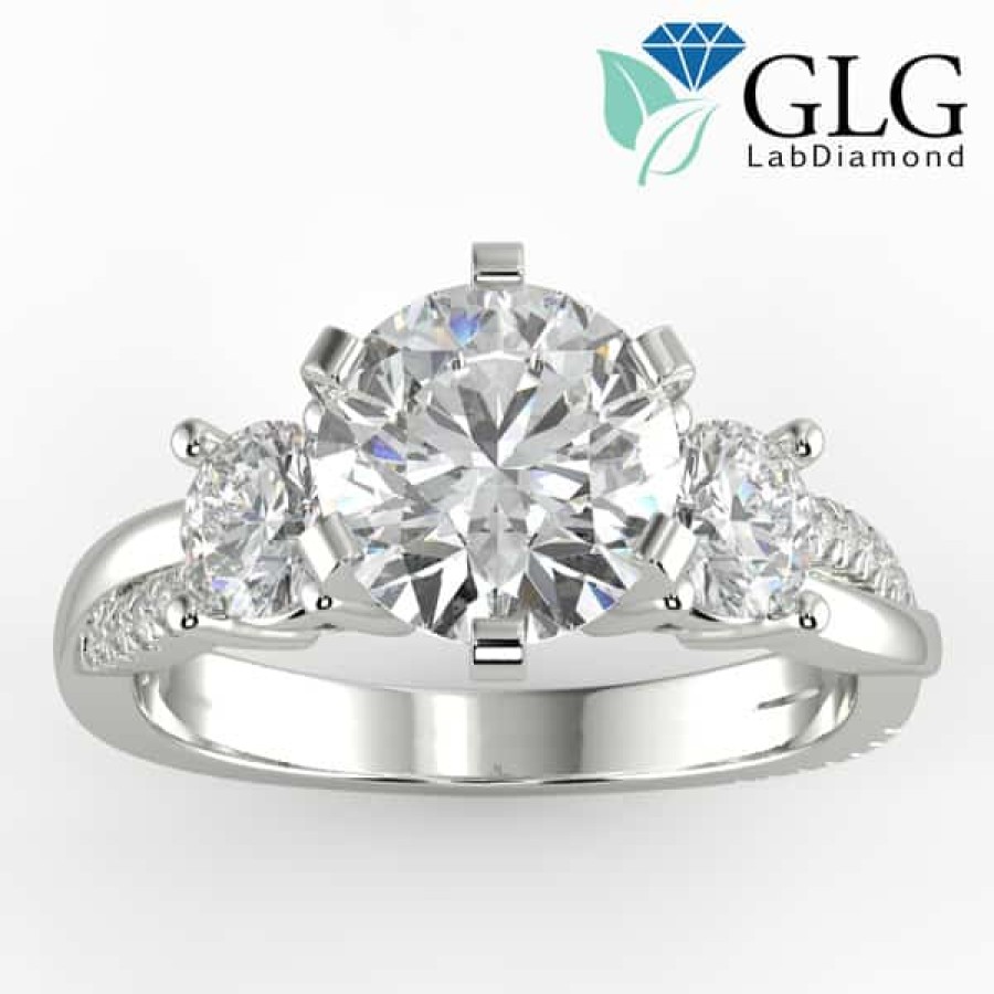 Diamond Bands The Jewelry Exchange | Certified 3 3/4 Ct Lab-Grown 3-Stone Diamond Ring