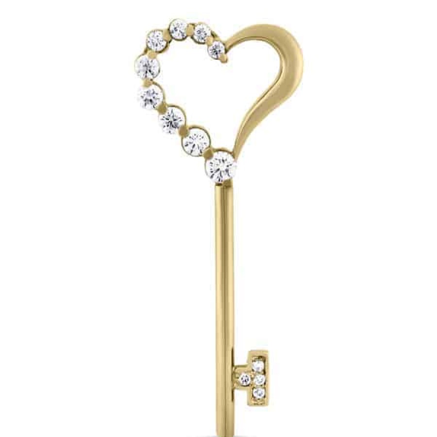 Necklaces And Gold Chains For Women The Jewelry Exchange | 1 Carat Diamond Key Heart Pendant In 14K Gold