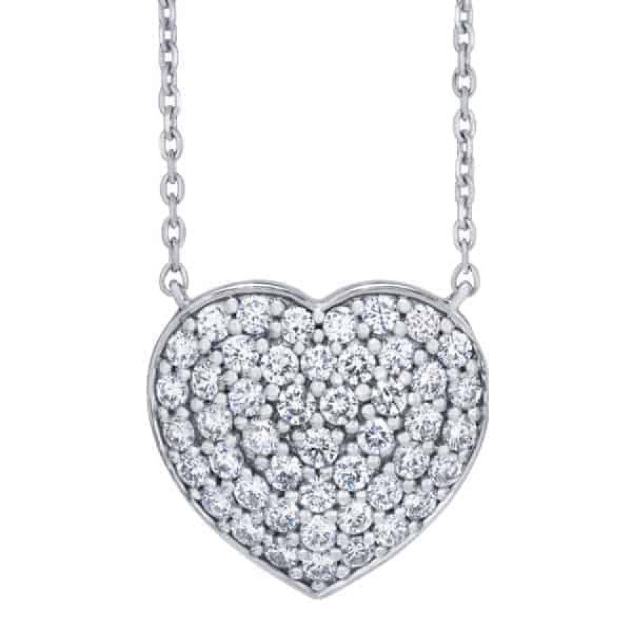 Necklaces And Gold Chains For Women The Jewelry Exchange | 2 Carat Puffed Heart In 10K Gold