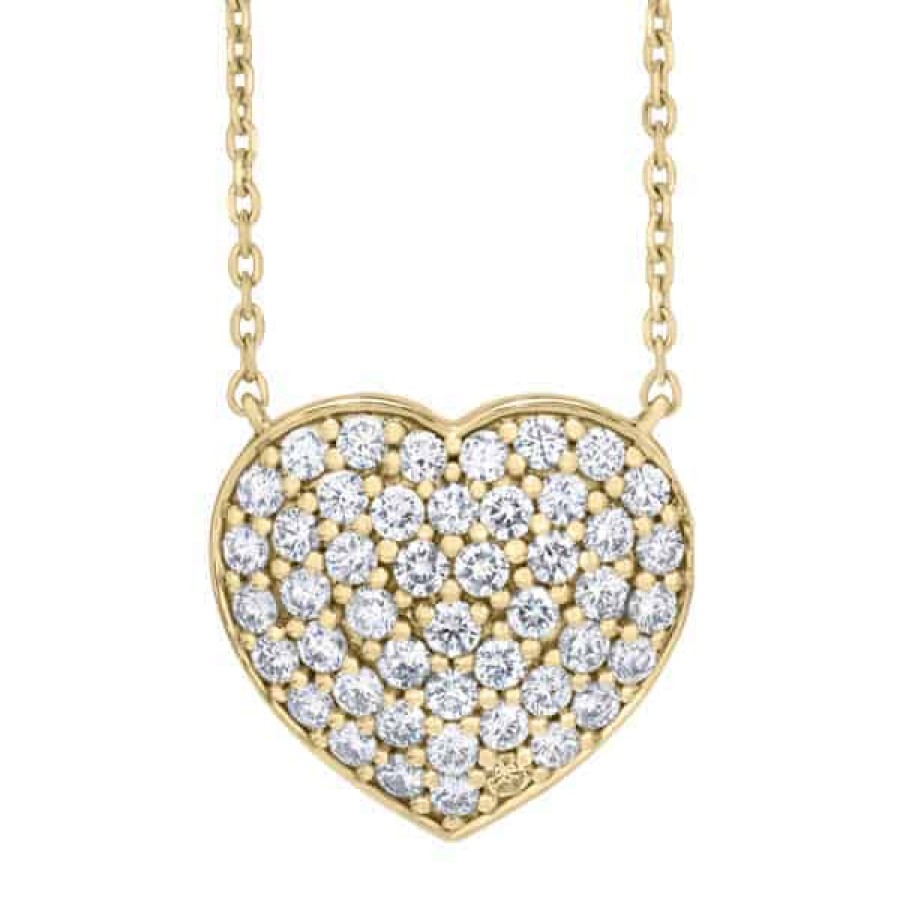 Necklaces And Gold Chains For Women The Jewelry Exchange | 2 Carat Puffed Heart In 10K Gold