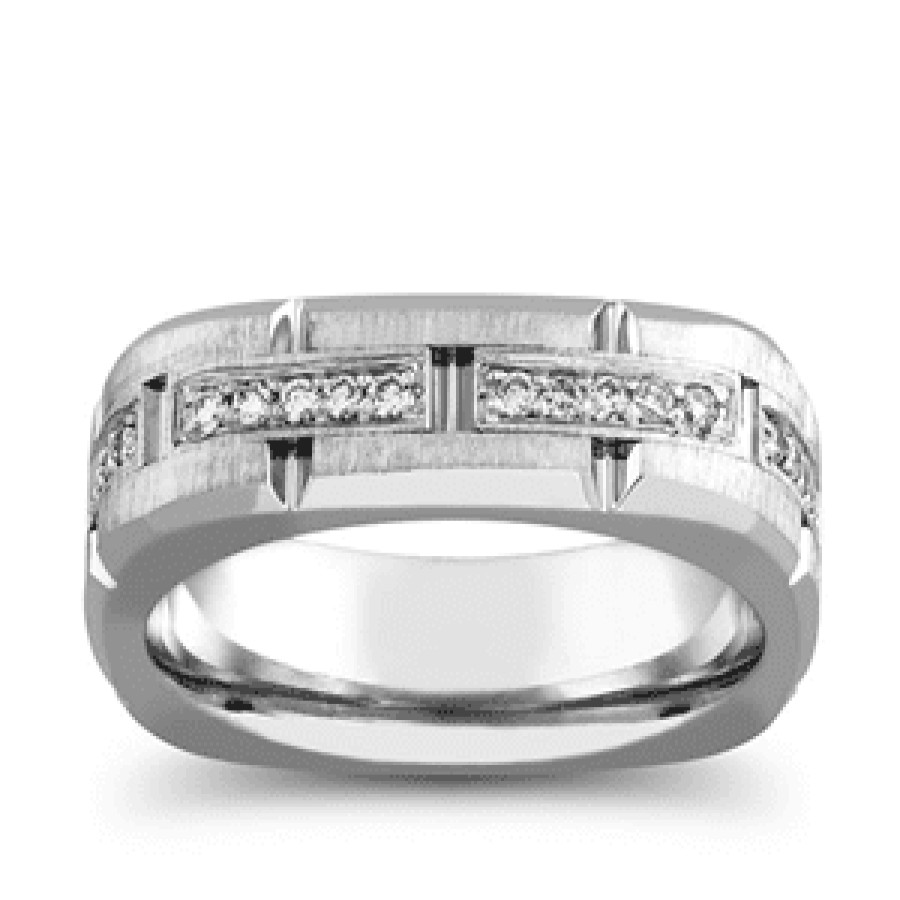 Diamond Bands The Jewelry Exchange | 1/2 Carat Diamond Gent'S Ring In 14K Gold