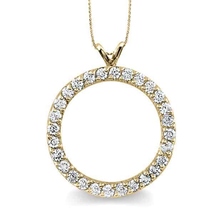 Necklaces And Gold Chains For Women The Jewelry Exchange | 1/4 Carat Diamond Circle Pendant In 10K Gold