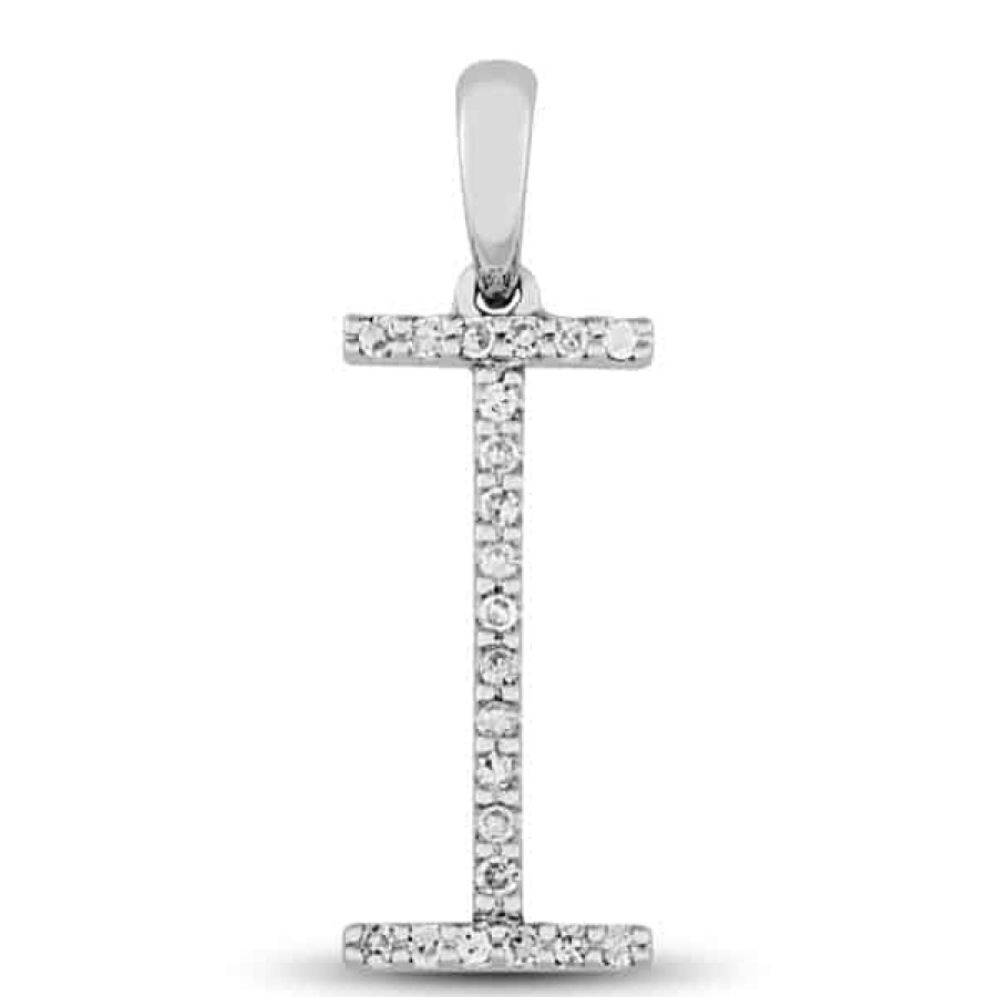 Fine Jewelry Specials The Jewelry Exchange | Diamond Prong Set Initial "I" Pendant In 14K Gold