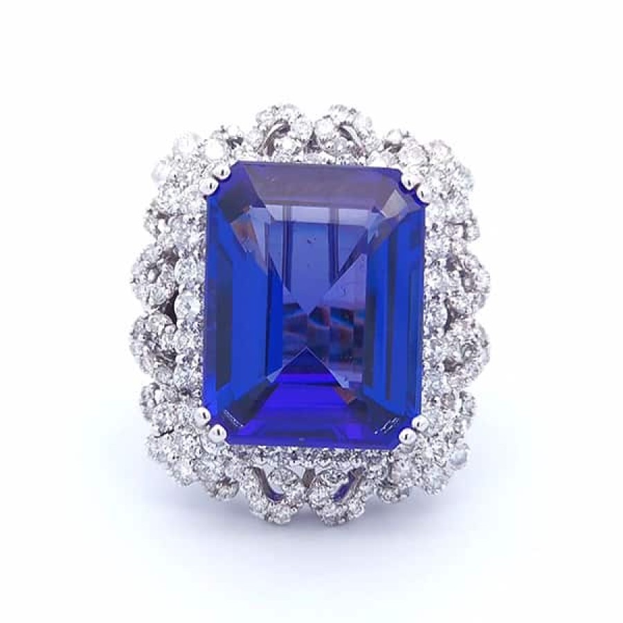 Gemstone Birthday Jewelry The Jewelry Exchange | Tanzanite 23 Carat Ring In 18K Gold White