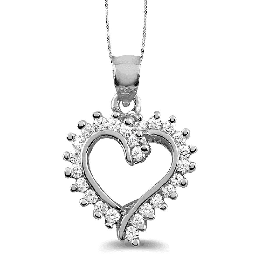 Necklaces And Gold Chains For Women The Jewelry Exchange | 1/2Ct Diamond Heart Pendant