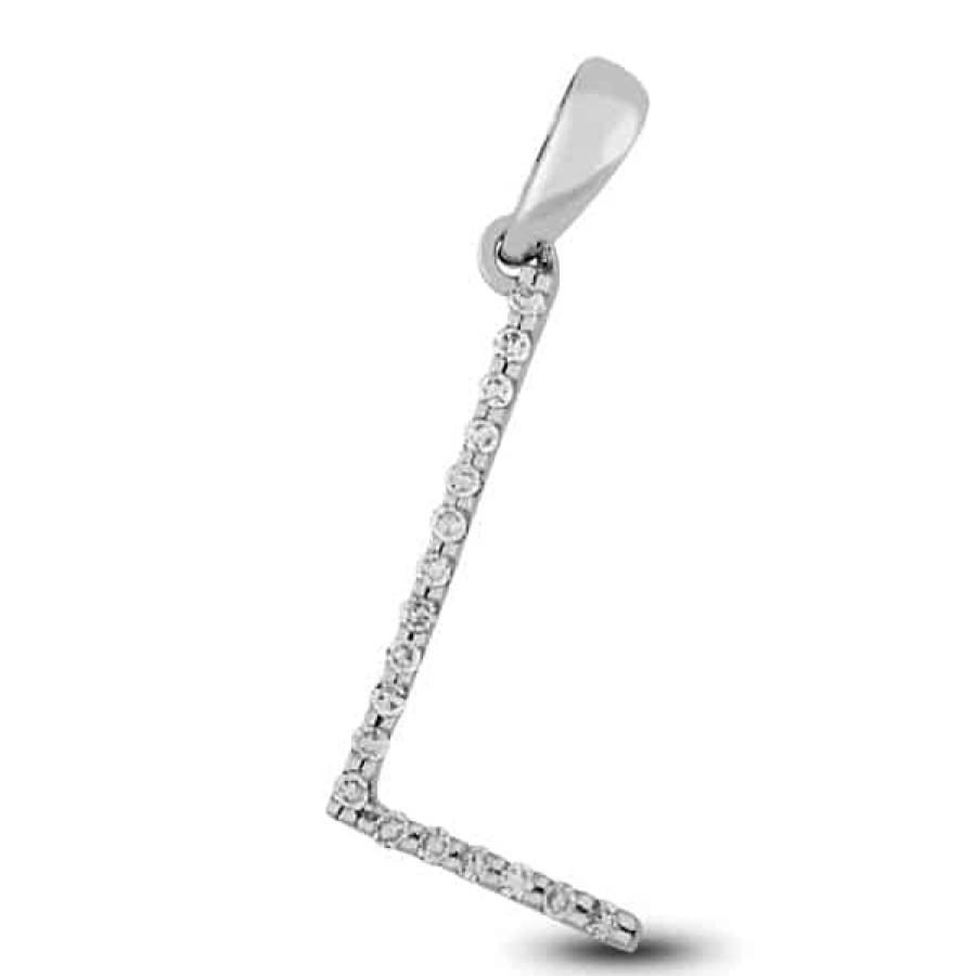 Fine Jewelry Specials The Jewelry Exchange | Diamond Prong Set Initial "L" Pendant In 14K Gold