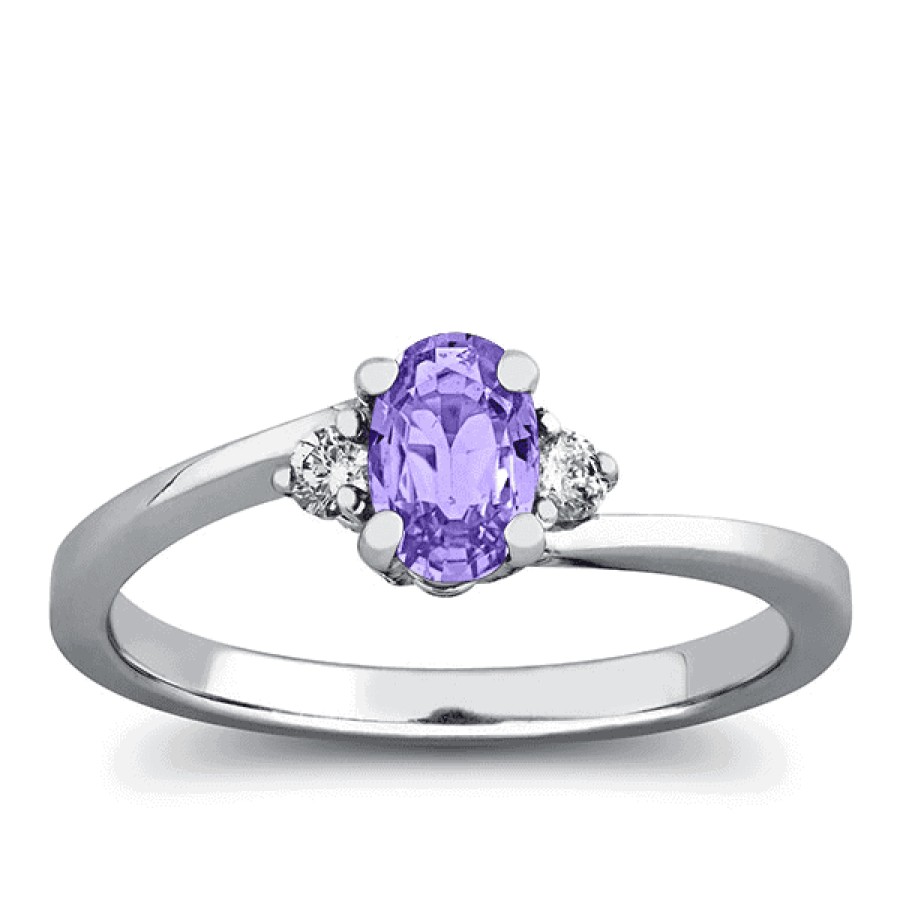 Gemstone Birthday Jewelry The Jewelry Exchange | Diamond - Tanzanite 3-Stone Ring In Gold