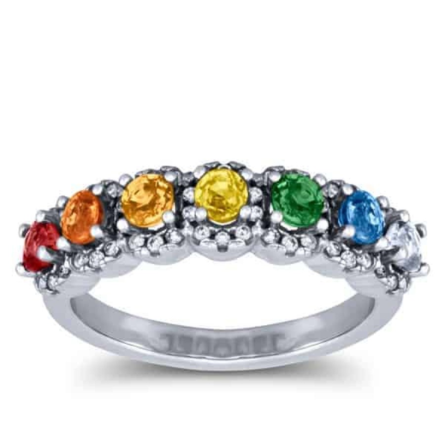 Gemstone Birthday Jewelry The Jewelry Exchange | 1 1/2 Carat Diamond & Multi-Color Sapphire Ring In 10K Gold