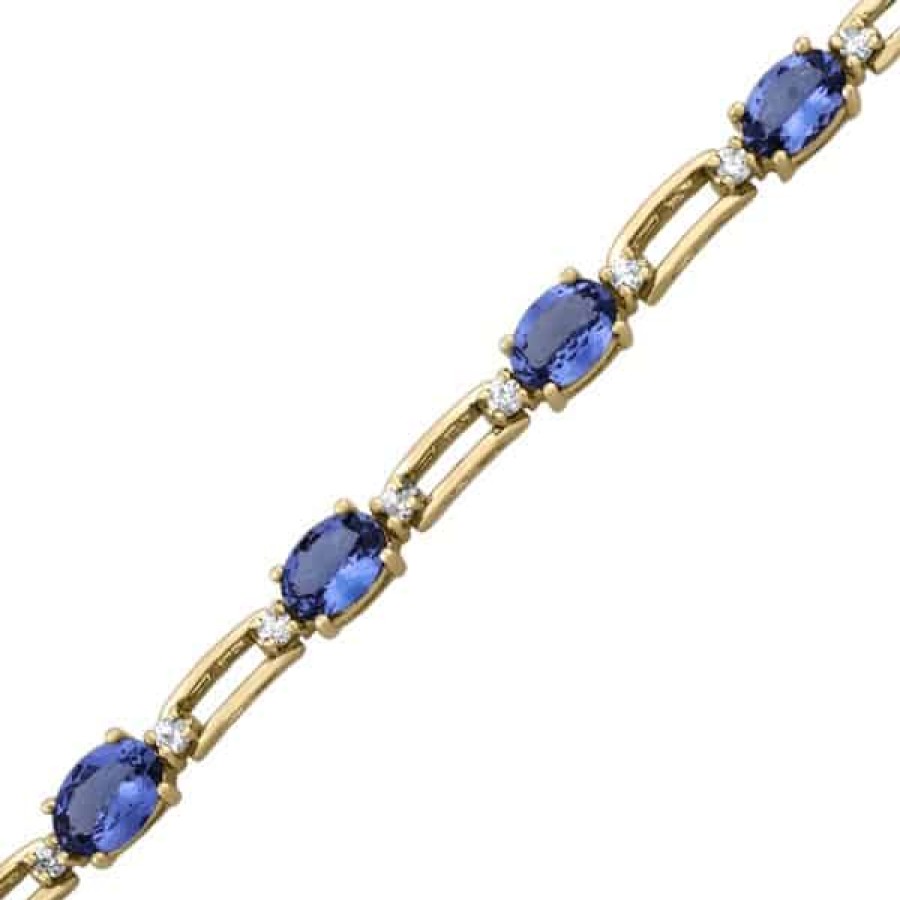 Gemstone Birthday Jewelry The Jewelry Exchange | Tanzanite & Diamond Tennis Bracelet (7 Ct)