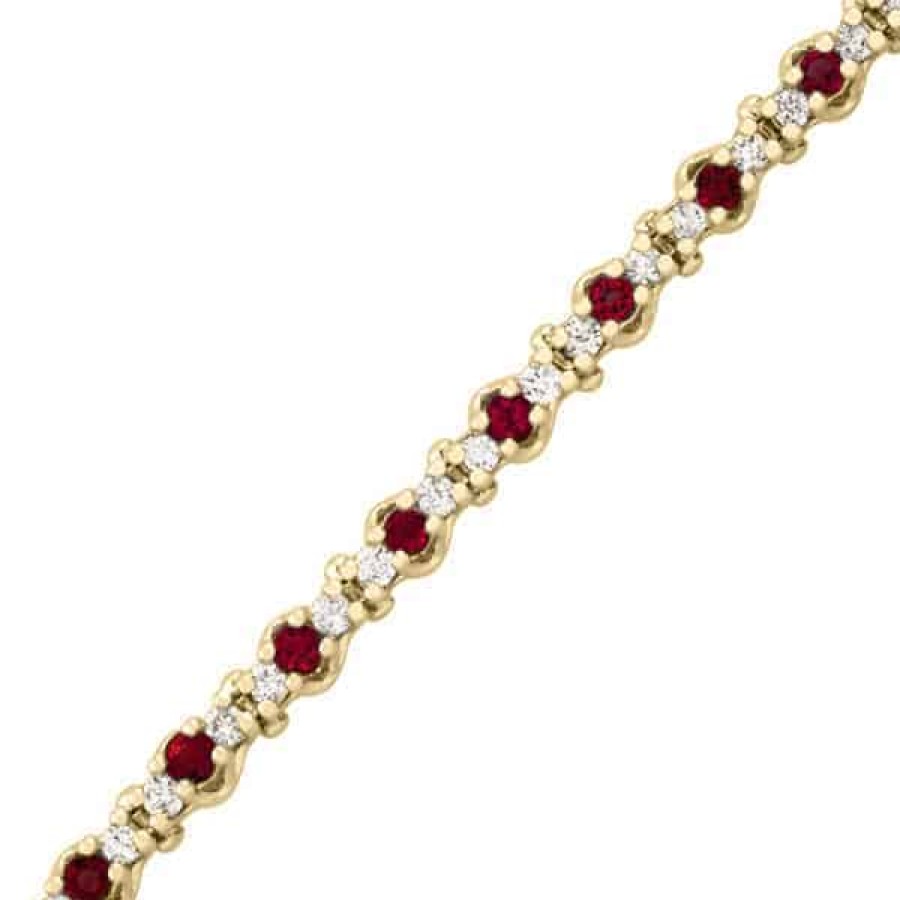 Diamond Bracelets For Sale The Jewelry Exchange | Ruby & Diamond Tennis Bracelet (5 Ct)