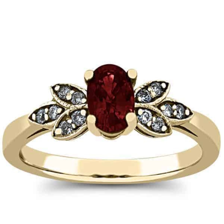 Gemstone Birthday Jewelry The Jewelry Exchange | 3/4 Carat Diamond - Ruby Ladies' Ring In Gold